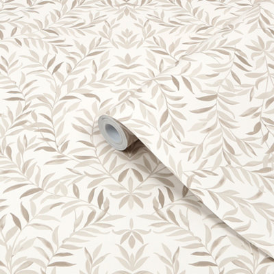 Superfresco Easy Salix Leaves Neutral Smooth Wallpaper from B&Q