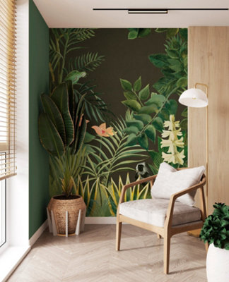 Superfresco Easy Floral Jungle Green Print To Order Fixed Size Mural from B&Q