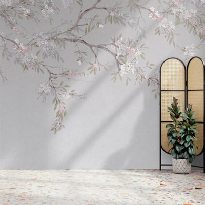 Superfresco Easy Blossom Trail Purple Print To Order Fixed Size Mural from B&Q