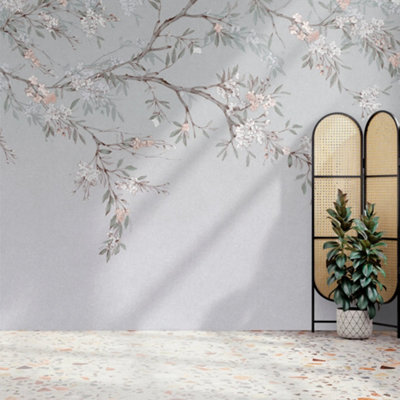 Superfresco Easy Blossom Trail Blue Print To Order Fixed Size Mural from B&Q