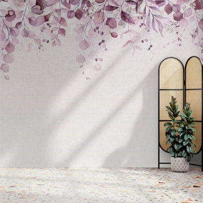 Superfresco Easy Botanical Cascade Purple Print To Order Fixed Size Mural from B&Q