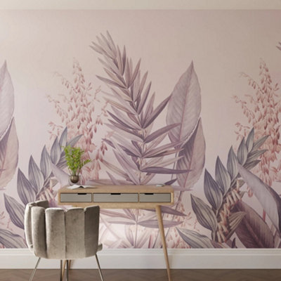 Superfresco Easy Flora & Fauna Purple Print To Order Fixed Size Mural from B&Q