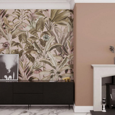 Superfresco Easy Funky Jungle Blush Print To Order Fixed Size Mural from B&Q