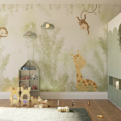 Superfresco Easy Roarsome Green Print To Order Fixed Size Mural from B&Q