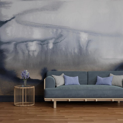B&Q -  Watercolour Landscape Navy Copper Print To Order Fixed Size Mural