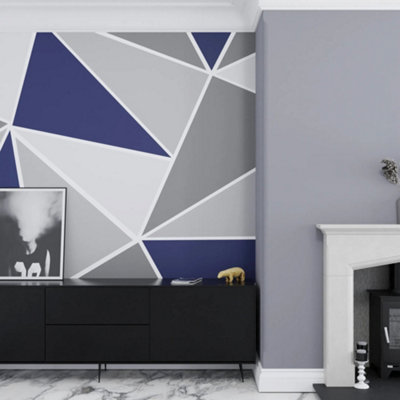 Superfresco Easy Shard Geo Navy Print To Order Fixed Size Mural