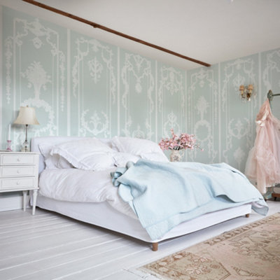 Shabby Chic By Rachel Ashwell Panel Francaise Blue Fixed Size Print To Order Mural from B&Q