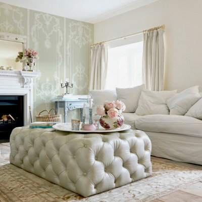 Shabby Chic By Rachel Ashwell Panel Francaise Sage Fixed Size Print To Order Mural from B&Q