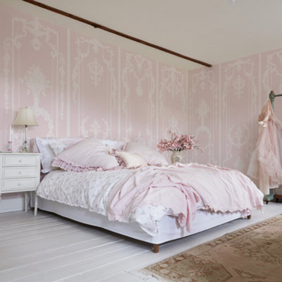 Shabby Chic By Rachel Ashwell Panel Francaise Pink Fixed Size Print To Order Mural from B&Q
