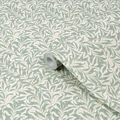 B&Q -  Soft Sage Bough Ditsy Patterned Smooth Wallpaper