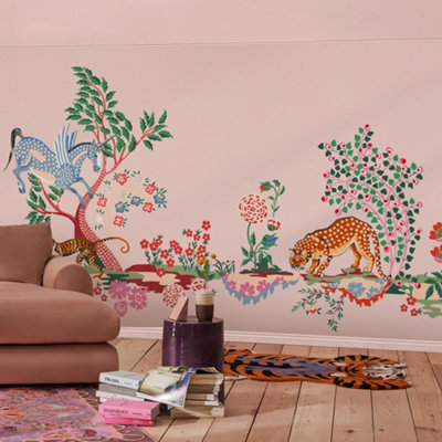 Cath Kidston Painted Kingdom Pink Fixed Size Mural Print To Order from B&Q