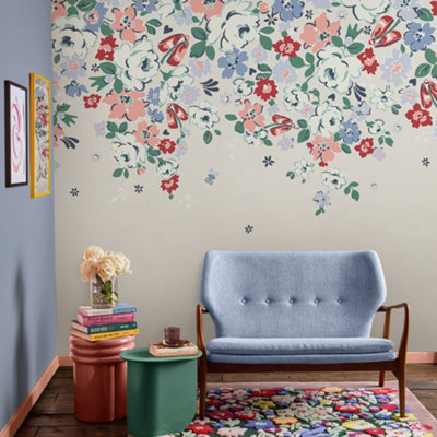 Cath Kidston Clifton Floral Cream Fixed Size Print To Order Mural from B&Q