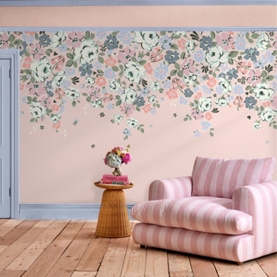 Cath Kidston Clifton Floral Pink Fixed Size Mural from B&Q