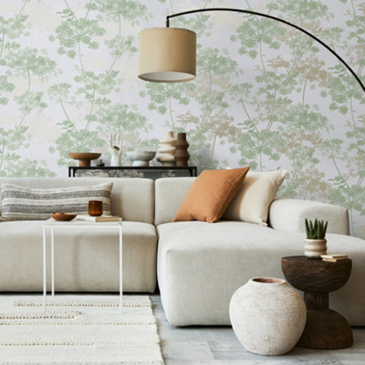 Superfresco Meadow Floral Wallpaper Green
