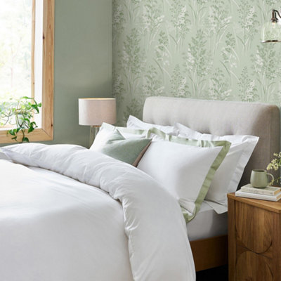 Next Leaf Sprigs Sage Wallpaper from B&Q
