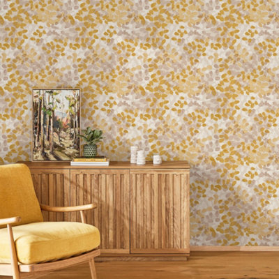 Next Forest Floor Ochre Wallpaper from B&Q