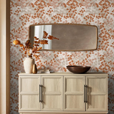 Next Forest Floor Burnt Orange Wallpaper from B&Q