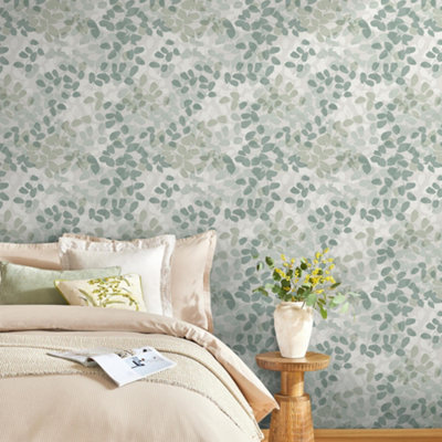 Next Forest Floor Duck Egg Wallpaper from B&Q