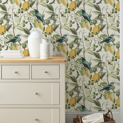 Next Fruit Tree Spring Neutrals Wallpaper from B&Q