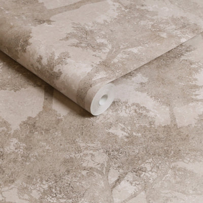 Next Trailing Trees Neutral Wallpaper from B&Q