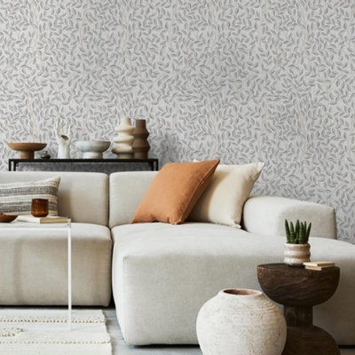 Superfresco Willow Leaf Mocha Wallpaper from B&Q