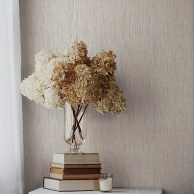 B&Q -  Linden Texture Copper Wallpaper