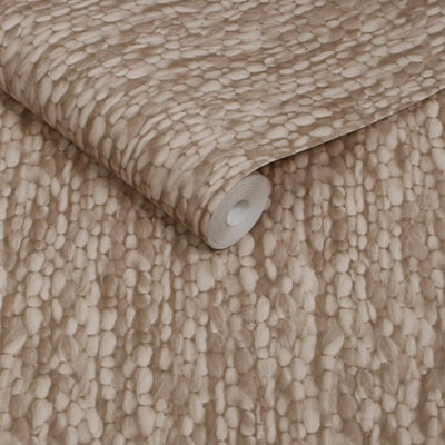 Abigail Ahern Heirloom Knit Baked Beige Wallpaper from B&Q