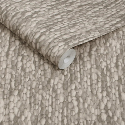 Abigail Ahern Heirloom Knit Greige Wallpaper from B&Q