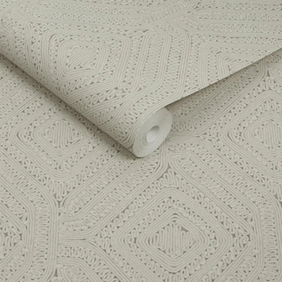 Abigail Ahern Artisan Weave Cream Wallpaper from B&Q