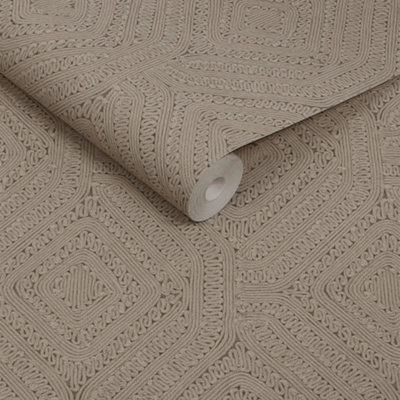 Abigail Ahern Artisan Weave Fawn Wallpaper from B&Q