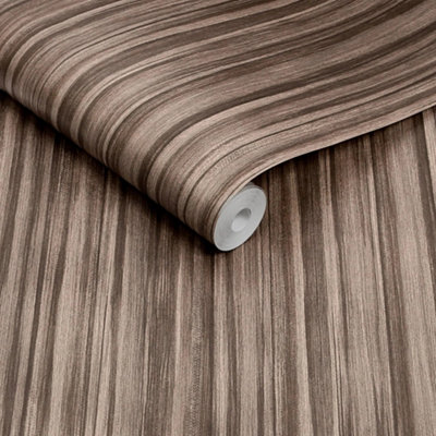 Abigail Ahern Linear Luxe Deep Greige Wallpaper from B&Q