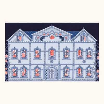 Cath Kidston Doll House Navy Fixed Size Print To Order Mural from B&Q