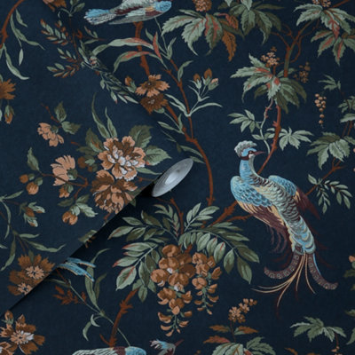 Laura Ashley  Attleton Wallpaper Midnight - Image 3