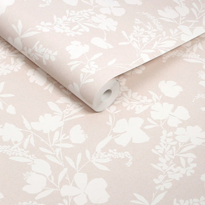 Next Silhouette Floral Neutral Wallpaper from B&Q