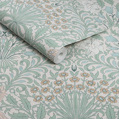 William Morris At Home Garden Cottage Blues Wallpaper