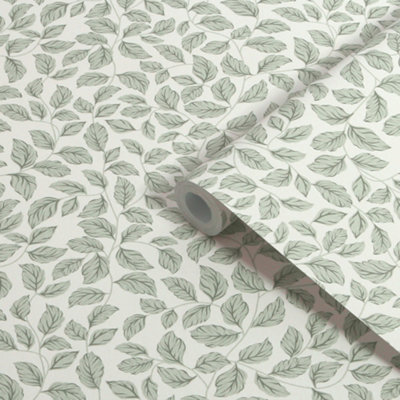 Superfresco Easy Sage Leaves Contemporary Smooth Wallpaper from B&Q