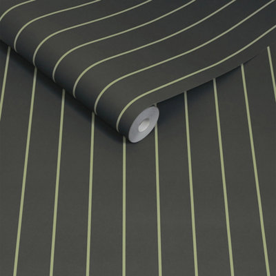 Made Kyria Navy & Mint Stripe Wallpaper from B&Q