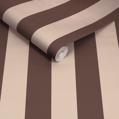 Made Demi Mocha Wide Stripe Wallpaper from B&Q