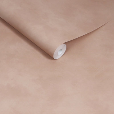 Made Shae Blush Limewash Wallpaper from B&Q
