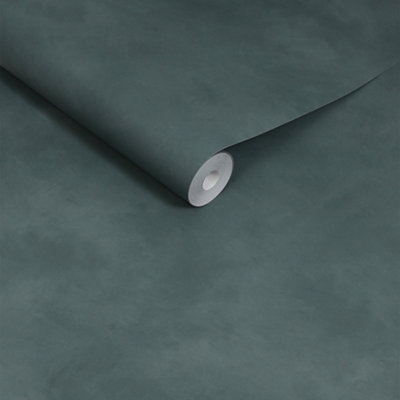 Made Shae Teal Limewash Wallpaper from B&Q
