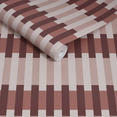Made Sirio Striped Berry Wallpaper from B&Q