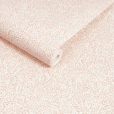 Joules Willow Leaf Pink Wallpaper from B&Q
