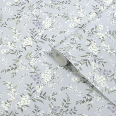 B&Q -  Clara Blue Wallpaper
