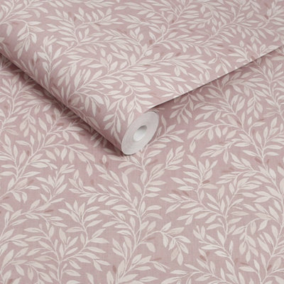 Next Blush Ditsy Leaf Wallpaper from B&Q