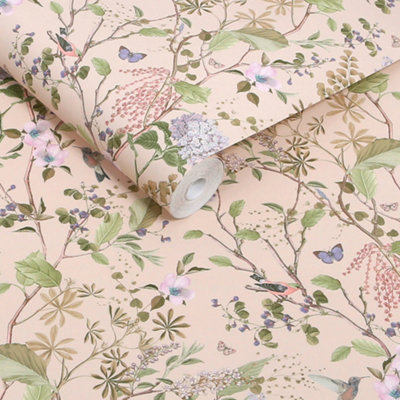 Next Blush Reflection Wallpaper from B&Q