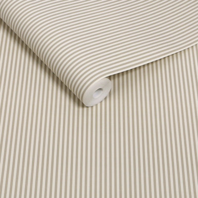 Next Natural Ticking Stripe Wallpaper from B&Q