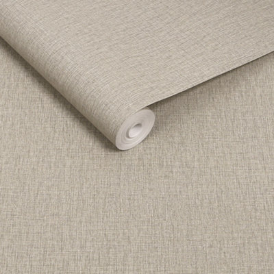 Next Natural Linen Look Wallpaper from B&Q