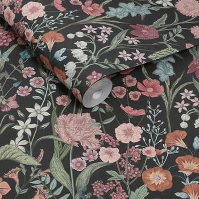 Next Night Botanical Floral Wallpaper from B&Q