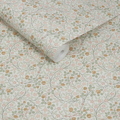 William Morris At Home Clover Spring Peony & Sage Wallpaper from B&Q