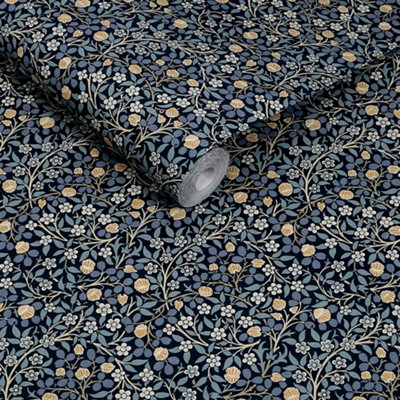 William Morris At Home Clover Midnight Wallpaper